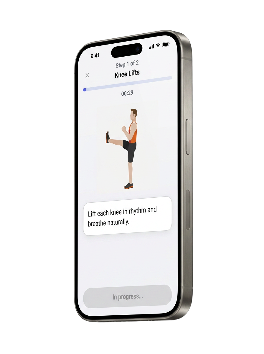 ActionFlow screen — Step-by-step sessions